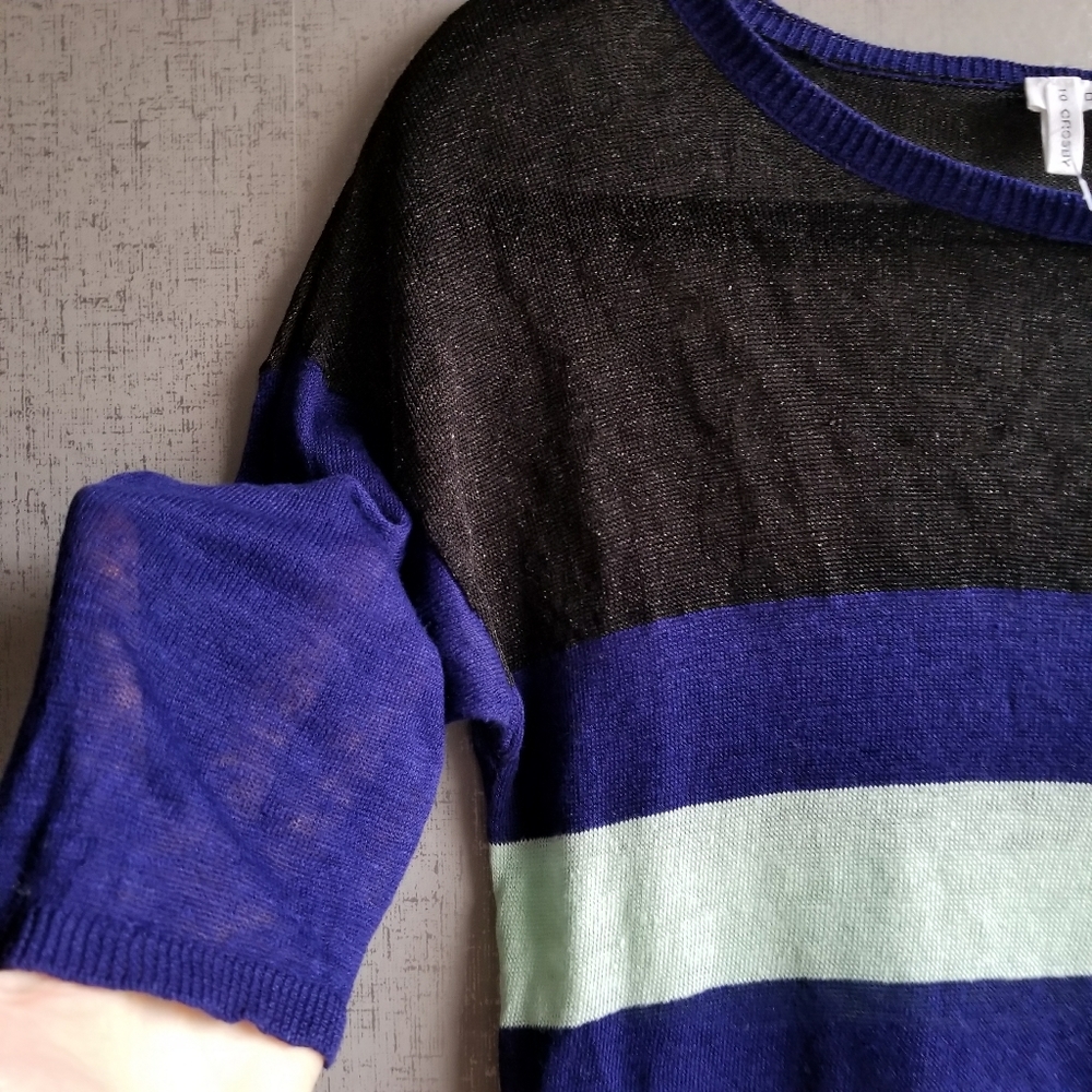 Derek Lam Crosby Steel Woven Color Block Sweater S - Picture 4 of 8